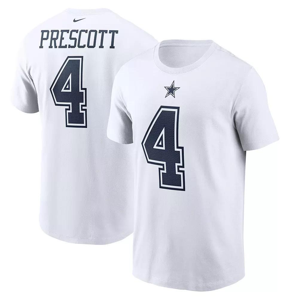 Men's Nike Dak Prescott White Dallas Cowboys Name & Number T-Shirt, Size: Small Product Image