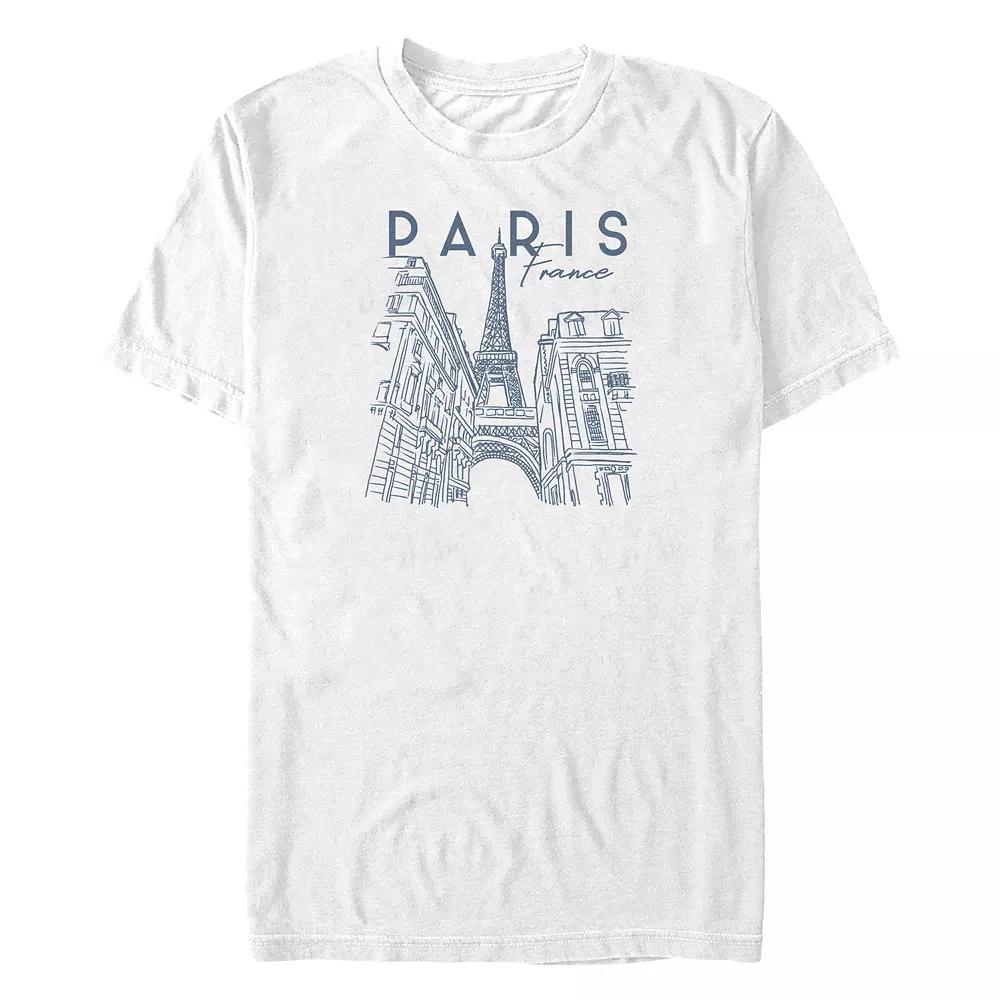 Big & Tall Paris, France City Sketch Graphic Tee, Men's,  Product Image