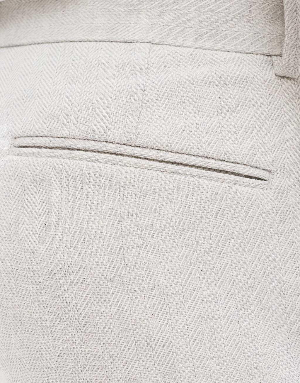 ASOS DESIGN slim suit pants with wool in ice gray herringbone Product Image