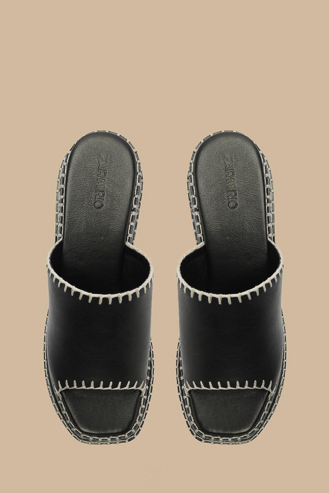 Black Wedge Mule Sandal Product Image