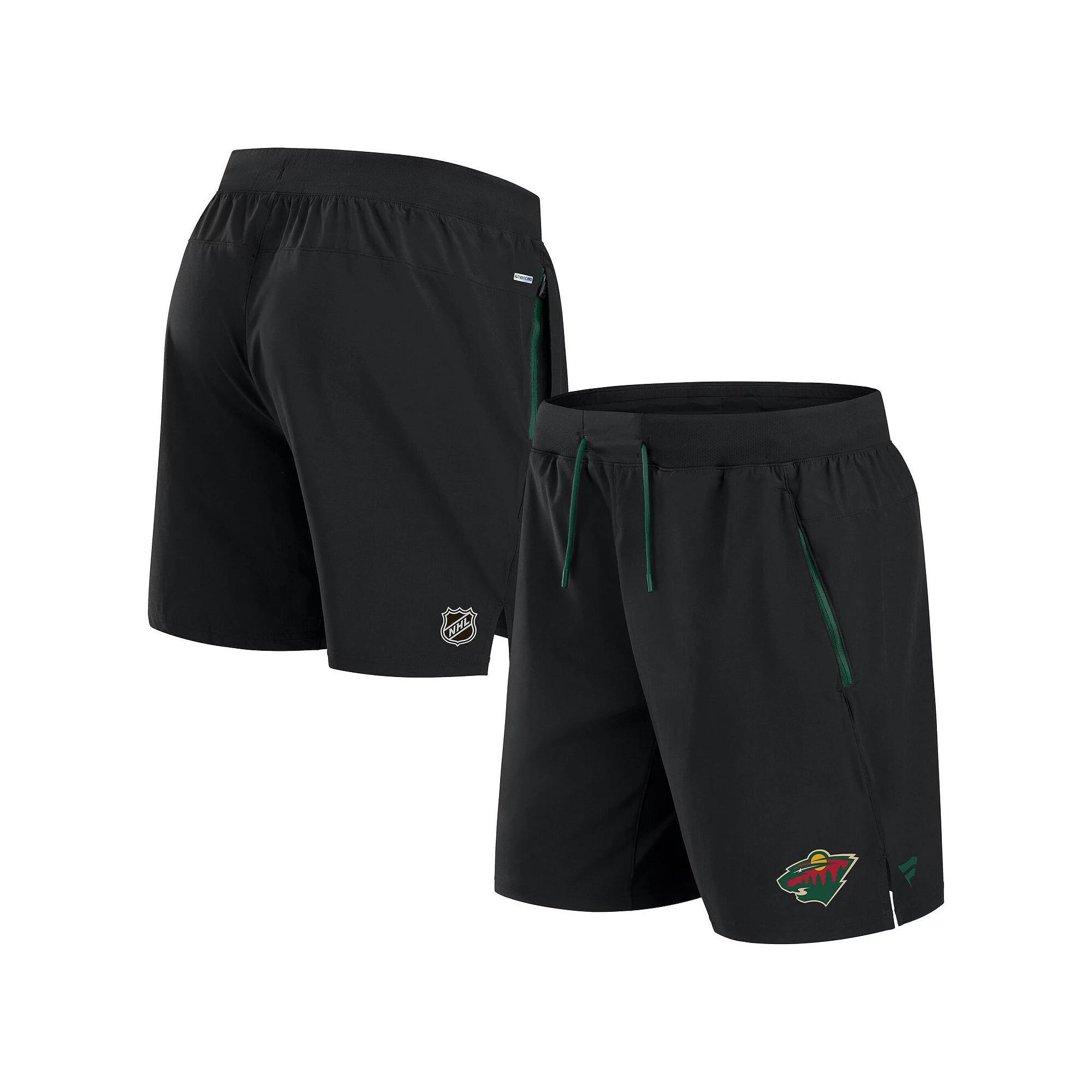 Men's Fanatics Black Minnesota Wild Authentic Pro Rink Performance Shorts,  Product Image