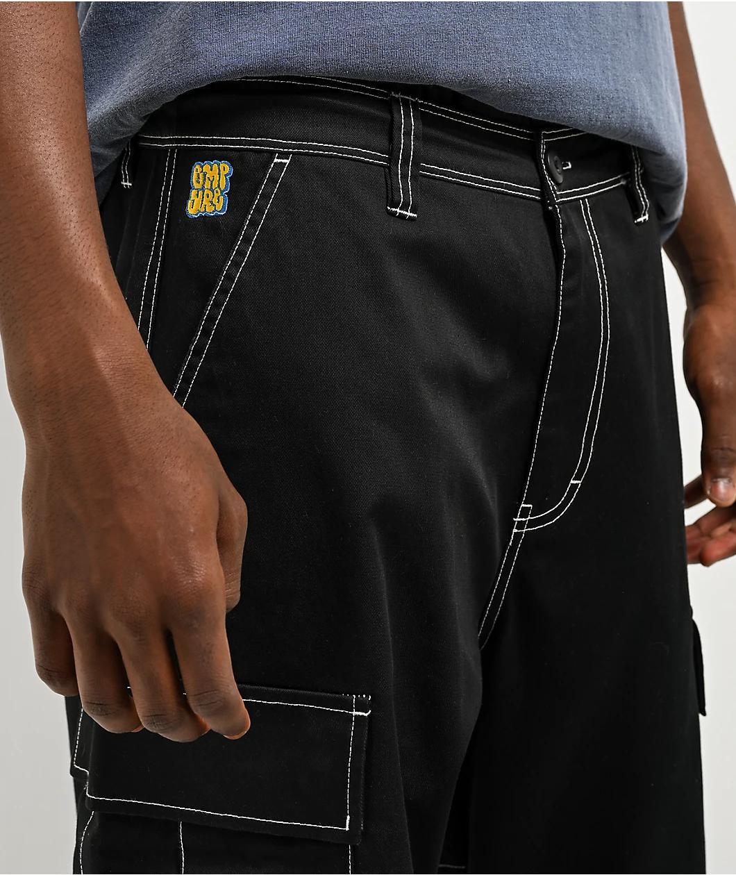 Empyre Ultra Loose Embroidered Cell Phone Black Cargo Pants Product Image