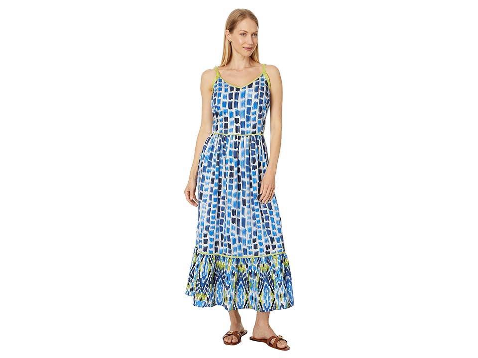 Womens Brushstroke Blues Maxi Dress Product Image