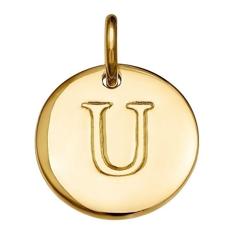 PRIMROSE 18k Gold Over Sterling Silver Letter Disc Charm, Womens, Gold Over Sterling D Product Image