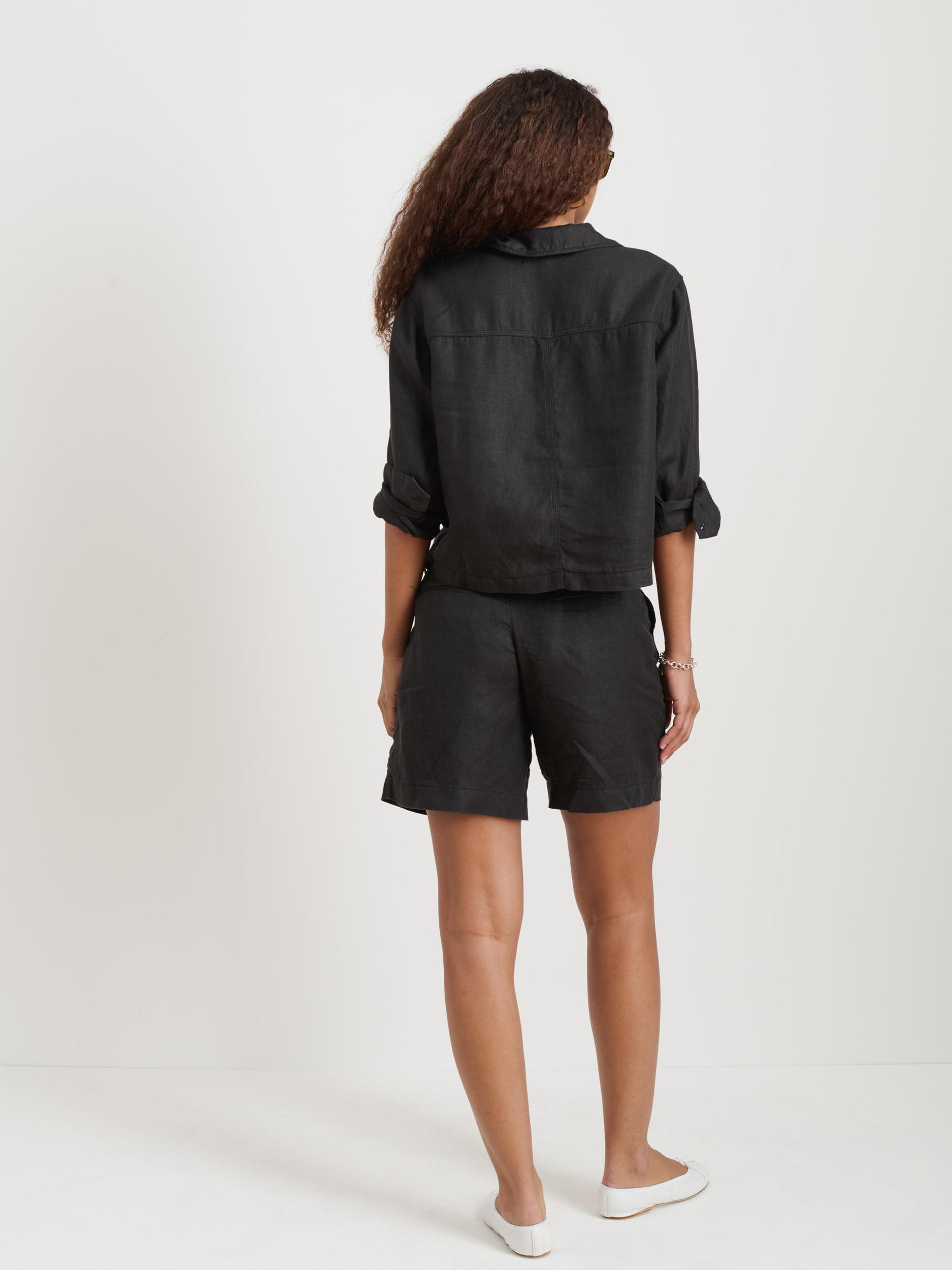 Cropped Work Jacket In Linen Product Image
