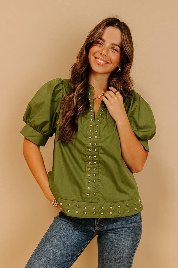 Sweet Statement Shift Top in Olive Product Image