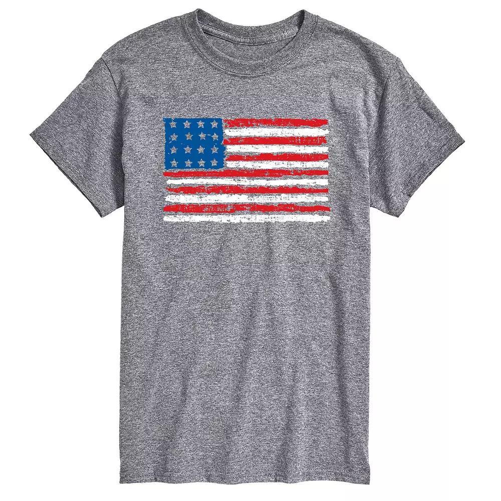 Men's Distressed USA Flag Graphic Tee,  Product Image