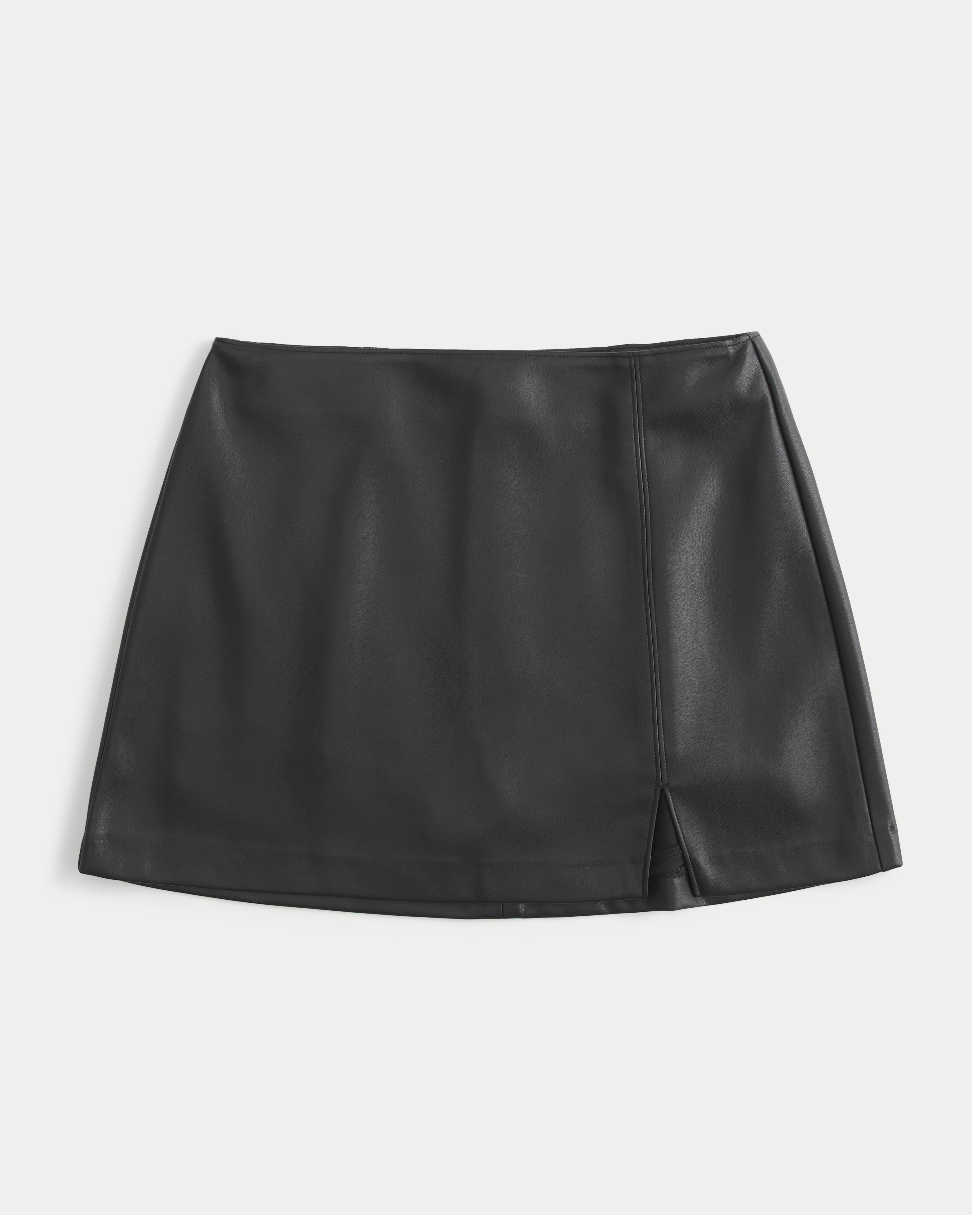 Vegan Leather A-Line Mini Skort Product Image