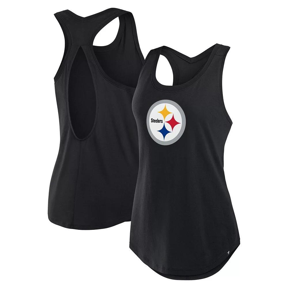 Women's Fanatics Black Pittsburgh Steelers Iron Fan Tank Top,  Product Image