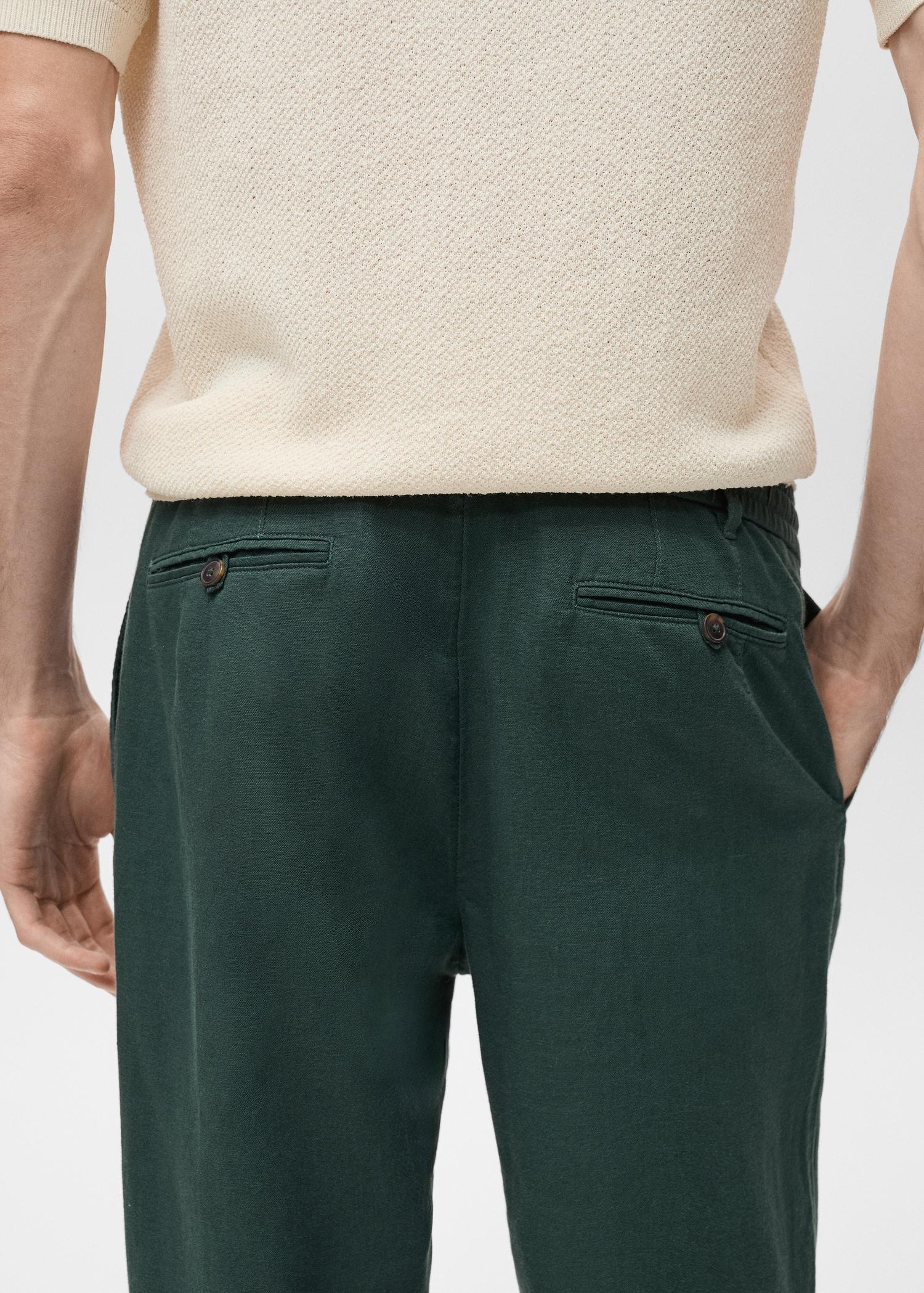 Slim-fit pants with drawstring - Men | MANGO USA Product Image