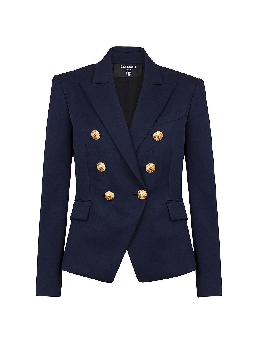 Womens Wool Double-Breasted Jacket Product Image