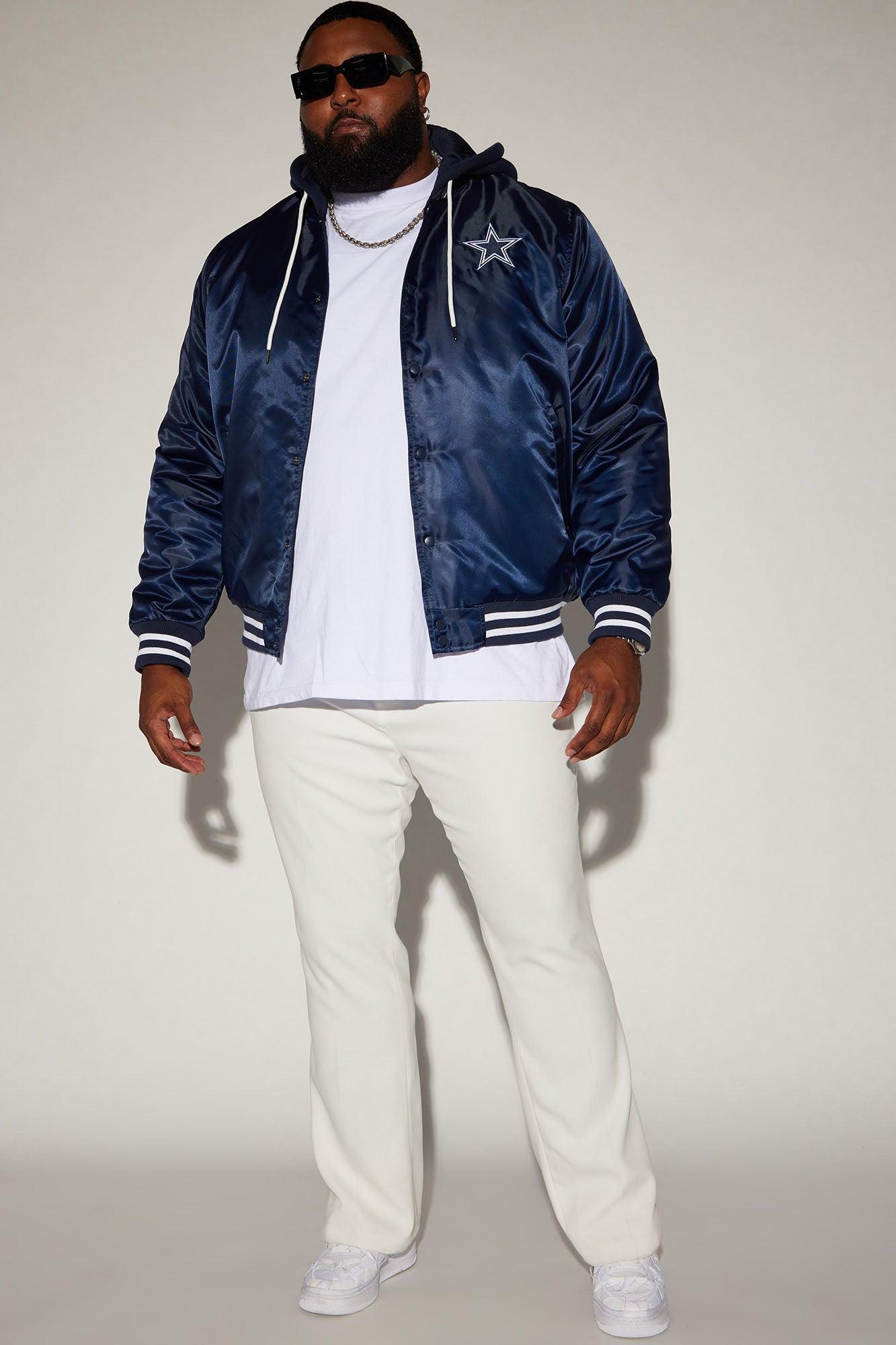 Cowboys Hooded Bomber Jacket - Navy Product Image