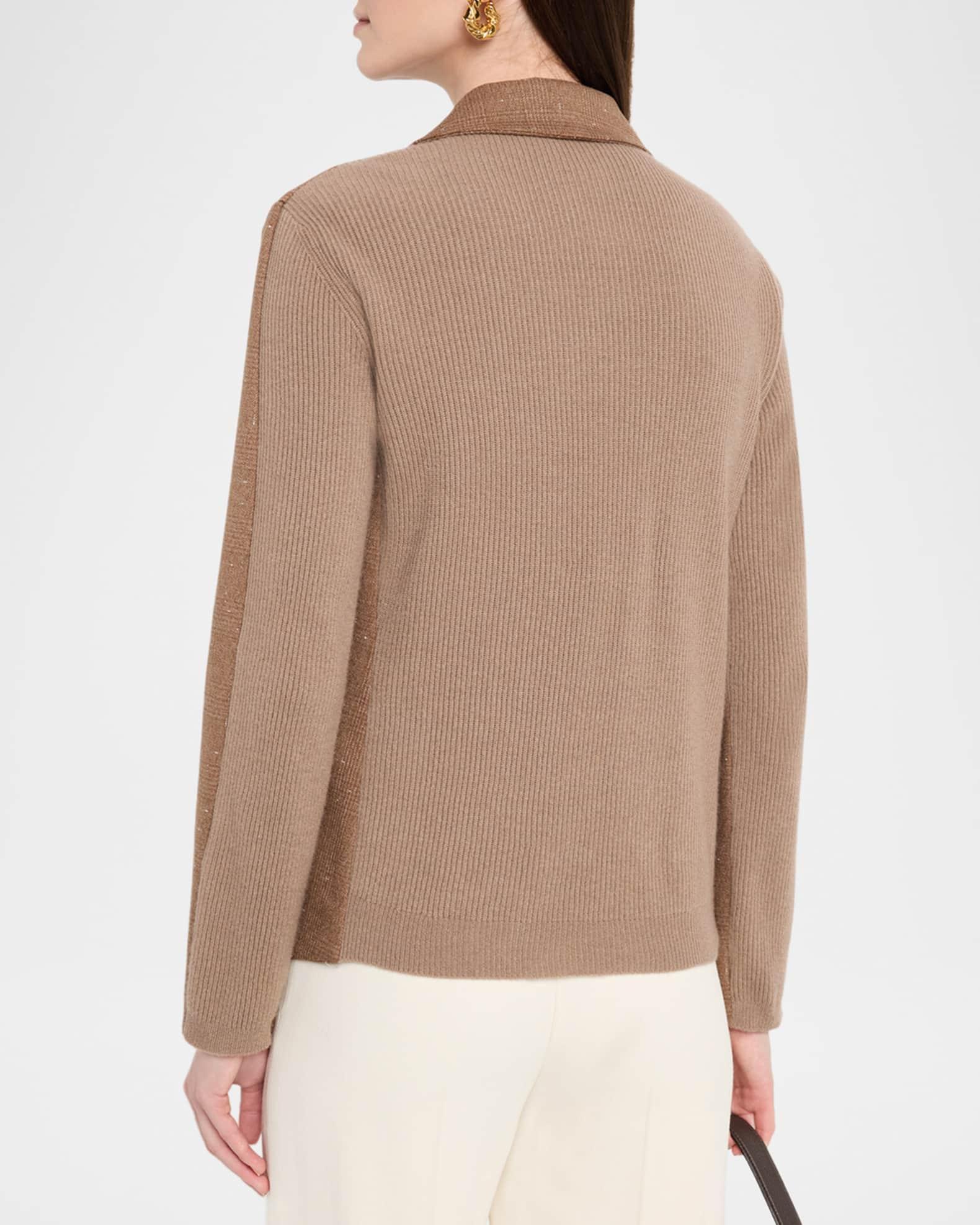 Single-Button Mixed Media Blazer Product Image