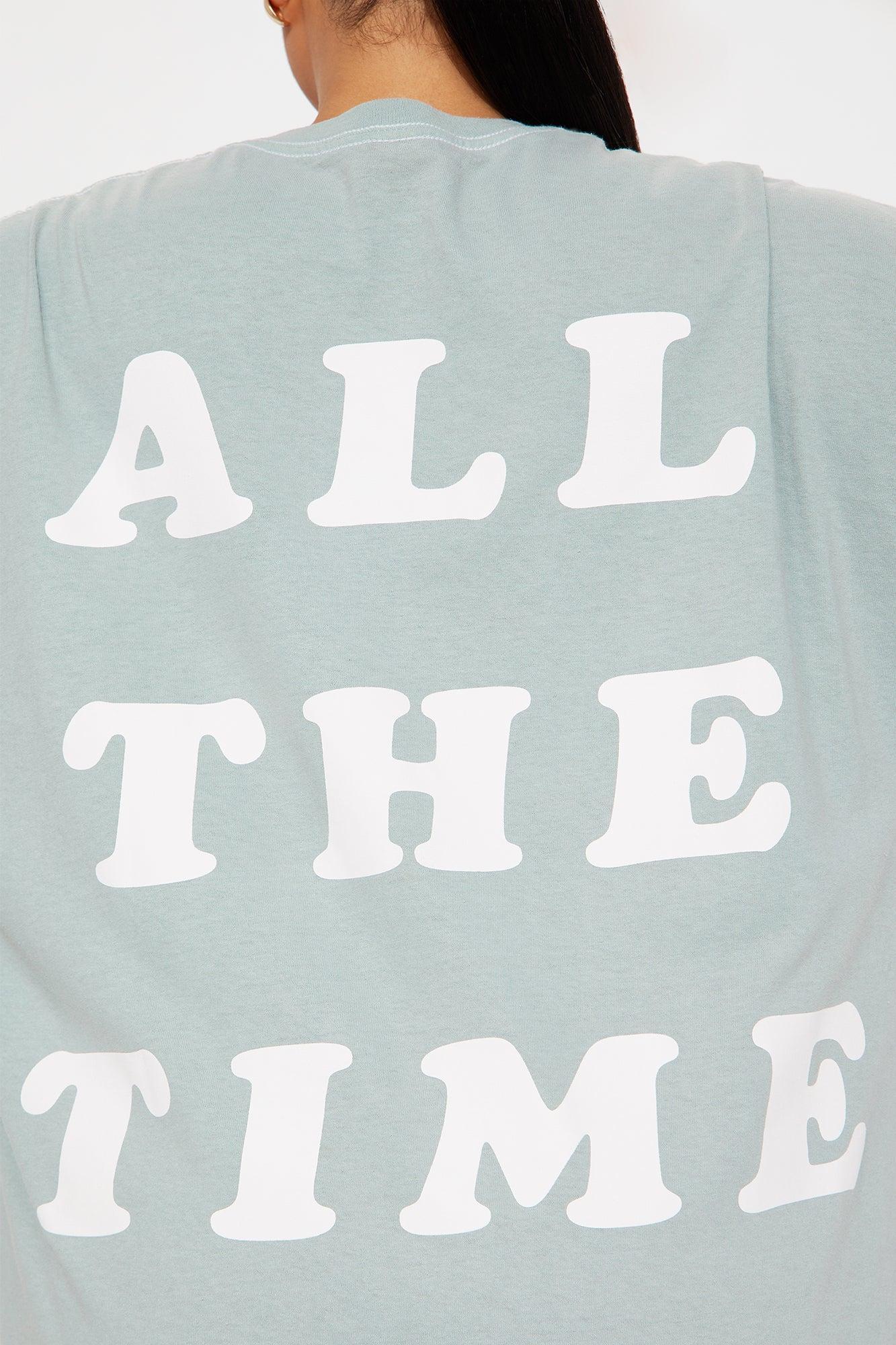 God Is Good All The Time Washed Oversized Tee - Sage Product Image