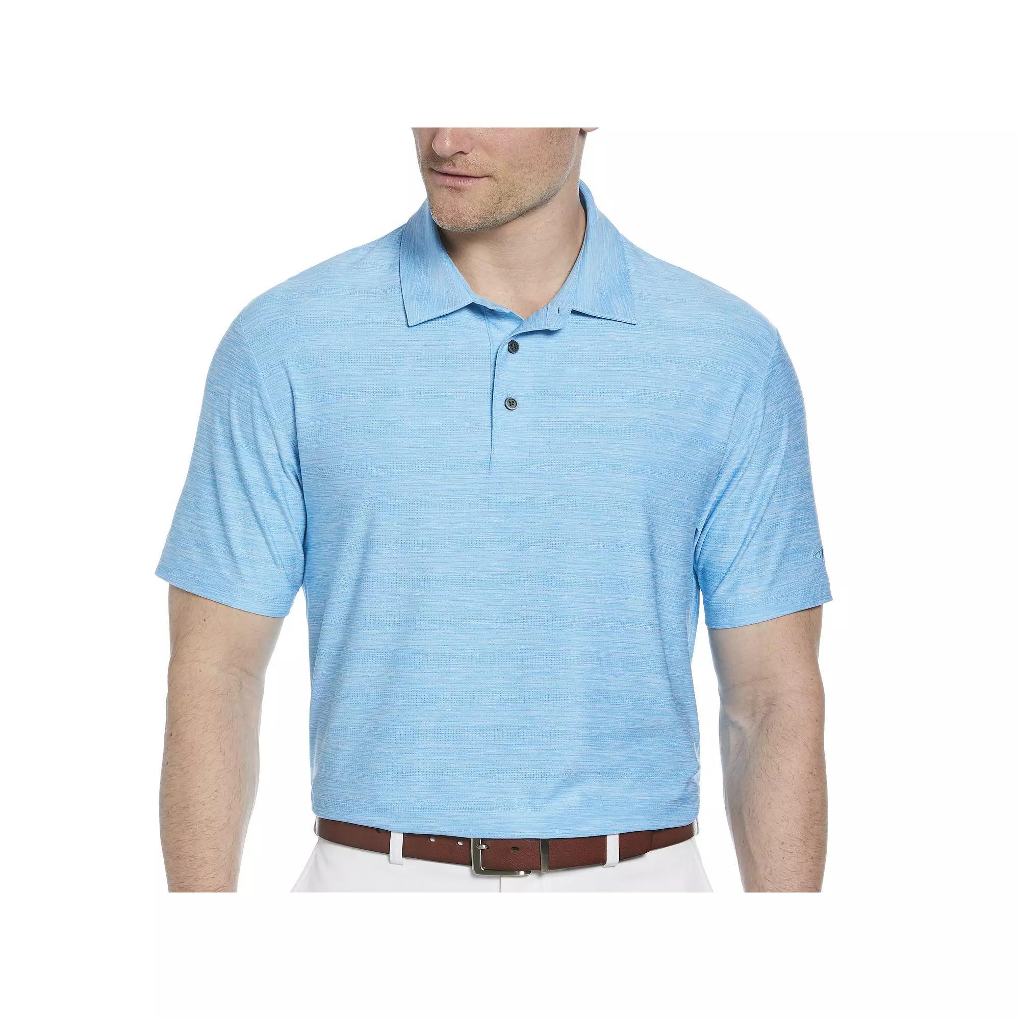 Men's Grand Slam Jaspe Airflow Short Sleeve Golf Polo Shirt, Size: Large, Cyan Blue Grey Product Image
