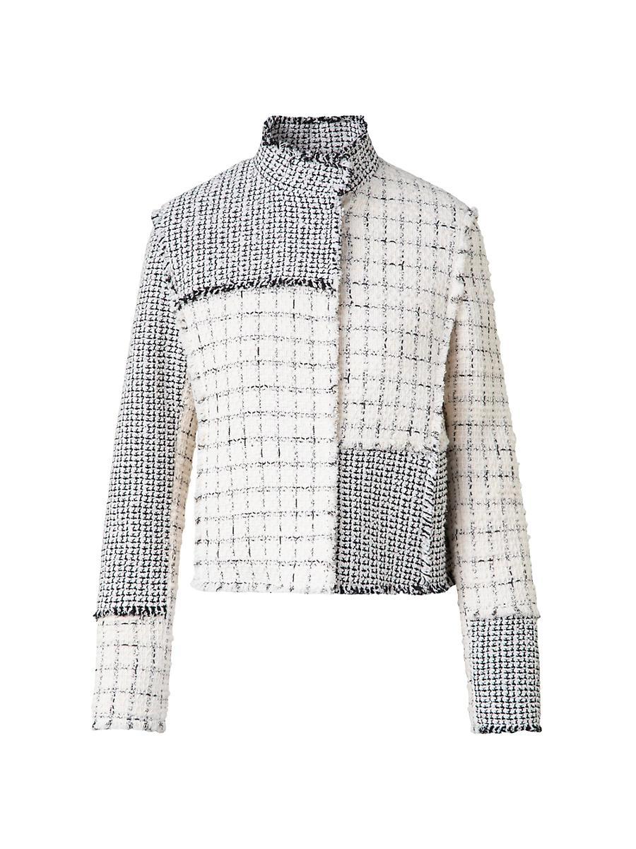 Womens Patchwork Tweed Jacket Product Image