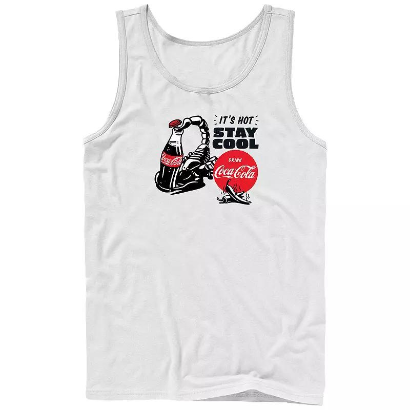 Men's Drink Coca-Cola Stay Cool Graphic Tank Top, Size: XL, White Product Image