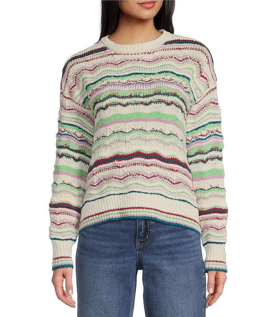 Takara Long Sleeve Pointell Printed Pullover Top Product Image