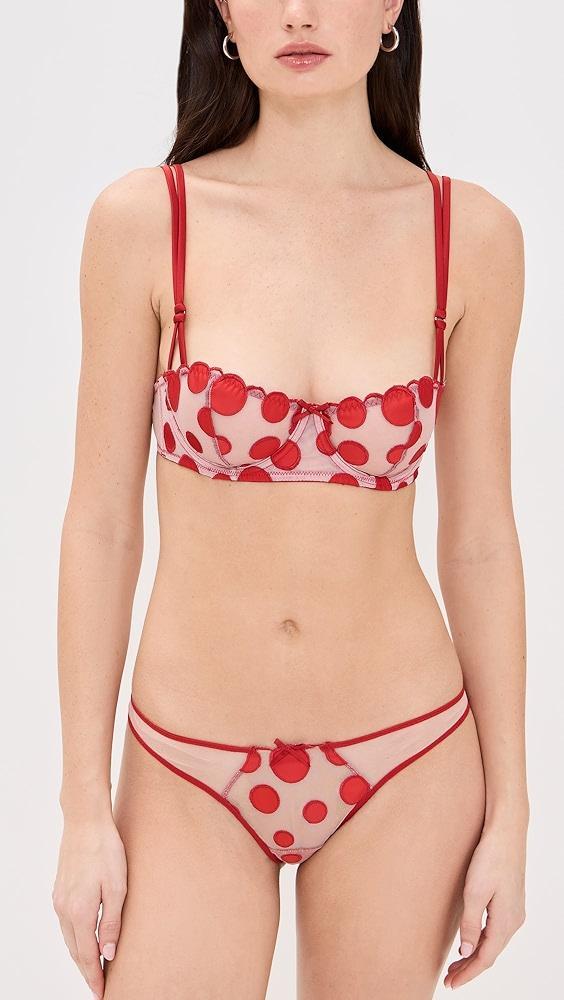 Fleur du Mal Polka Dot Embroidery Balconette | Shopbop Product Image