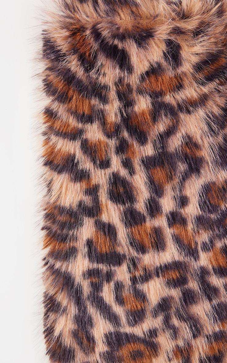 Leopard Faux Fur Double Lined Scarf Product Image