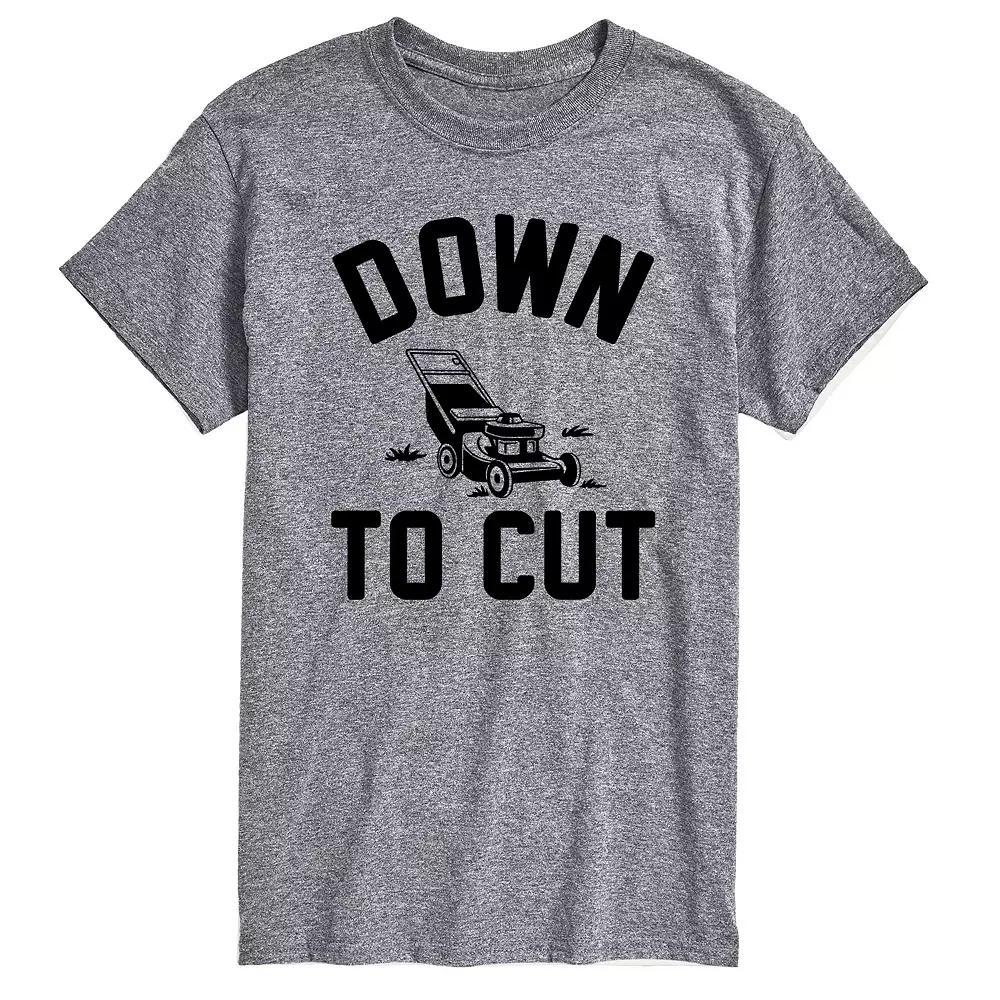 Big & Tall Down To Cut Lawn Mower Graphic Tee, Men's,  Product Image