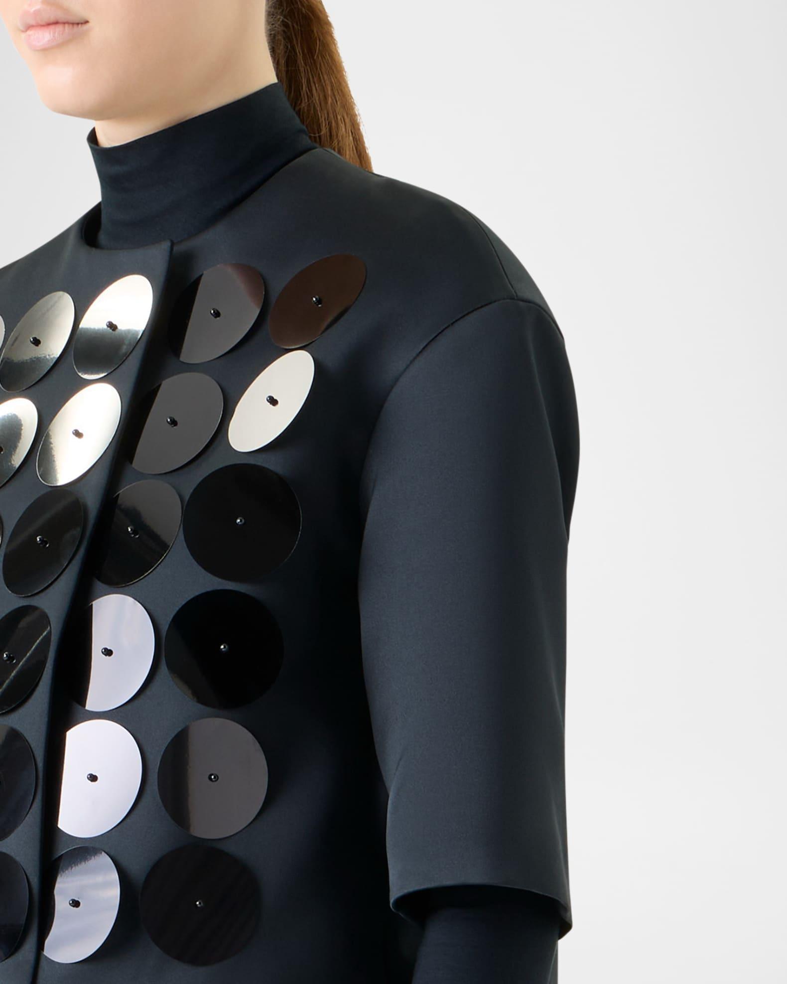 Record Dot Embellished Techno Taffeta Jacket Product Image