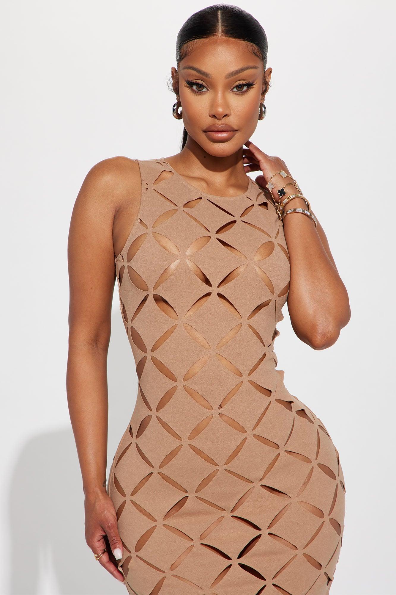 Tanya Cut Out Maxi Dress - Mocha Product Image