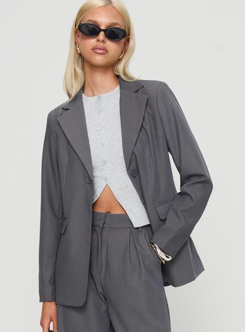 Relaxed Blazer Charcoal Product Image