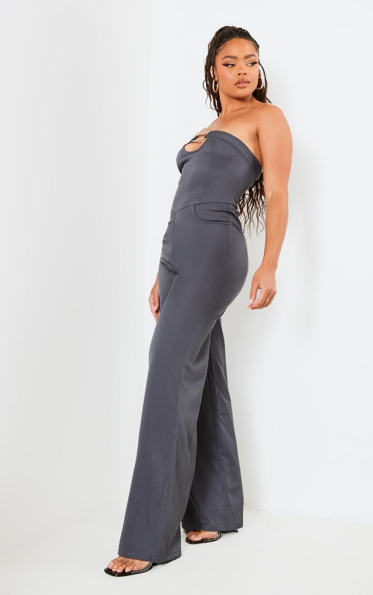 Charcoal Buckle Detail Tailored Woven Jumpsuit Product Image