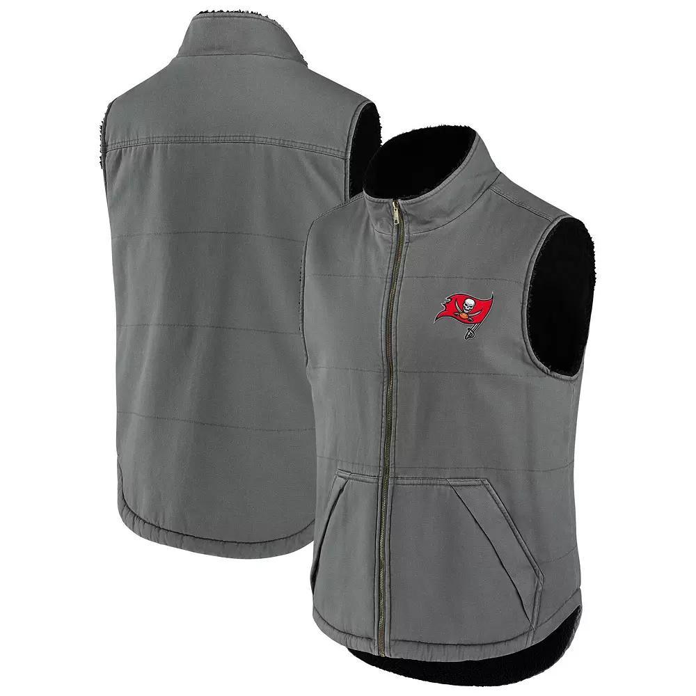 Men's NFL x Darius Rucker Collection by Fanatics Gray Tampa Bay Buccaneers Sherpa-Lined Full-Zip Vest,  Product Image