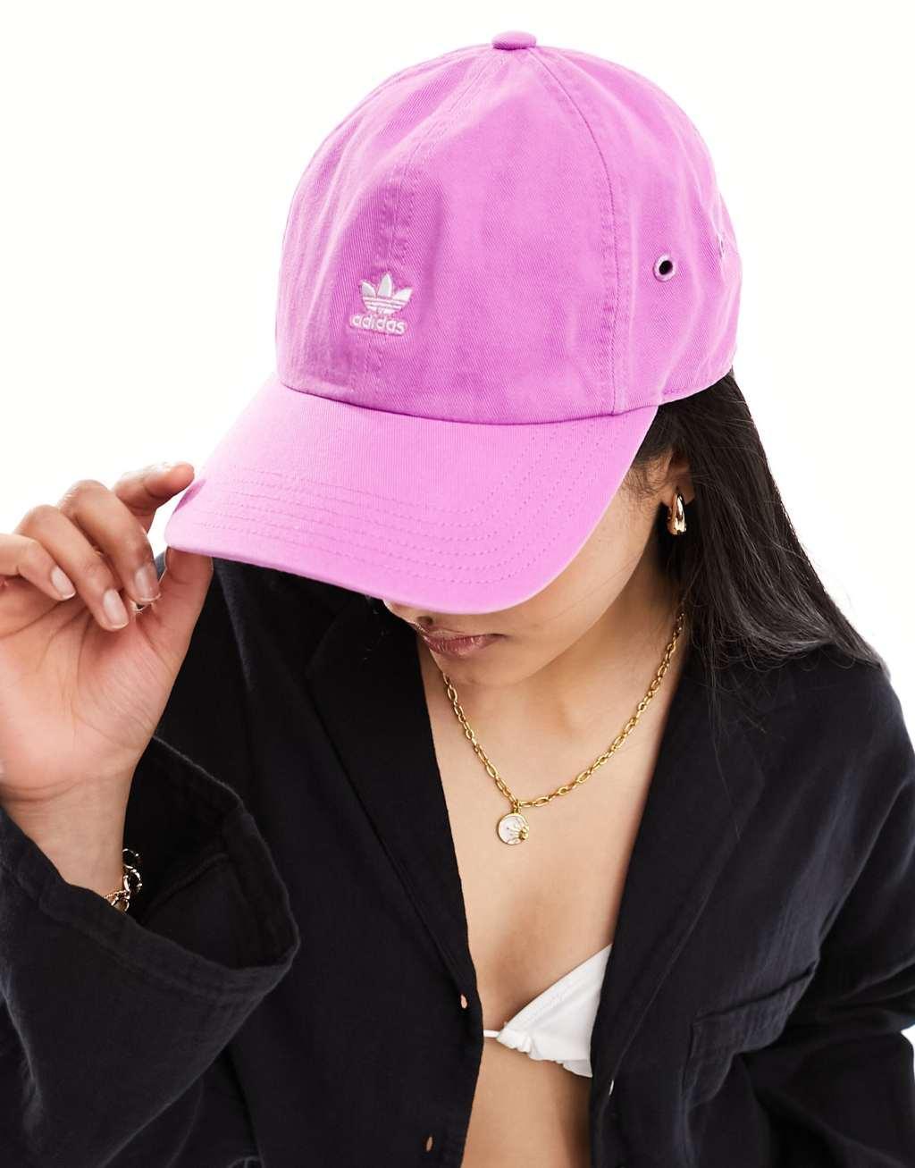 adidas Originals relaxed mini logo cap in purple Product Image