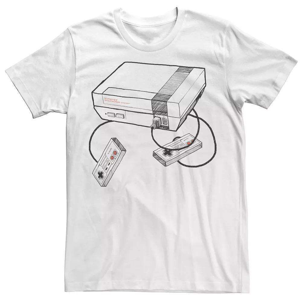 Men's Nintendo NES Console Sketch Outline Tee,  Product Image