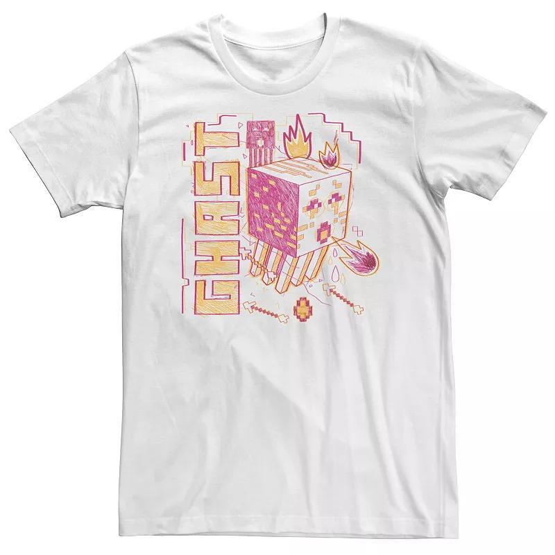 Big & Tall Minecraft Ghast Sketch Portrait Tee, Mens Product Image