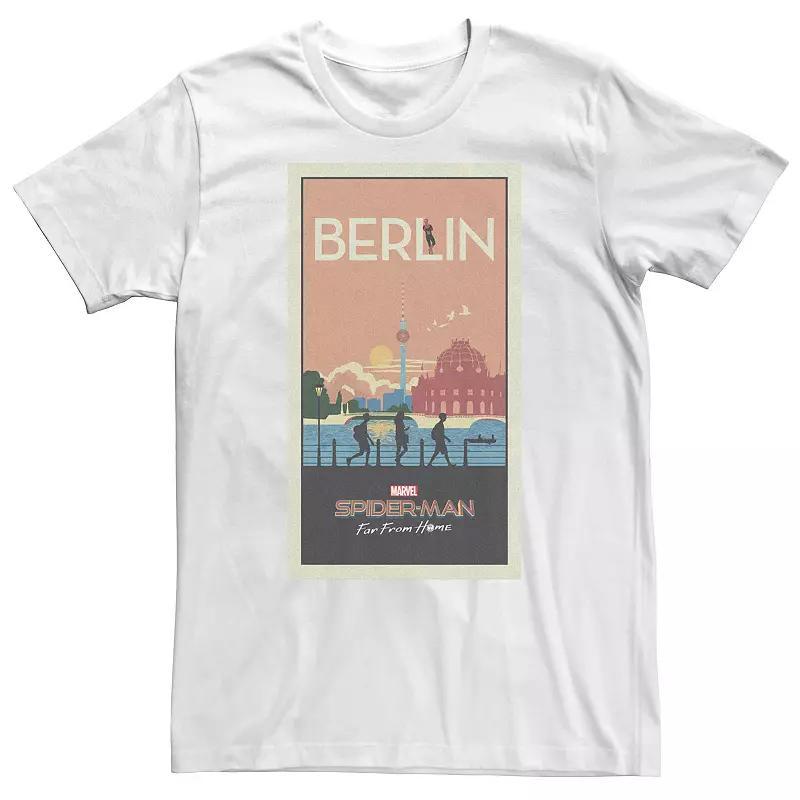 Big & Tall Marvel Spider-Man Far From Home Berlin Abstract Movie Poster Tee, Men's, Size: 4XL, White Product Image