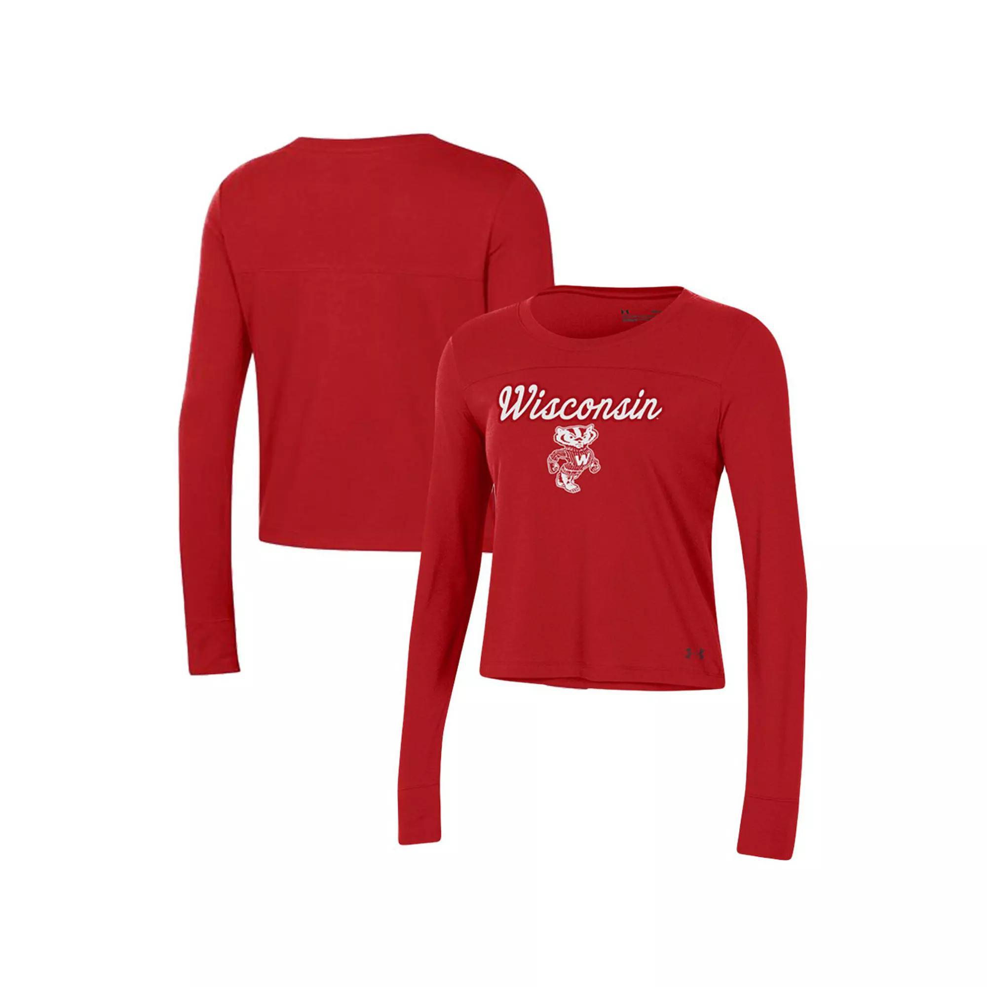Women's Under Armour Cardinal South Carolina Gamecocks Vault Cropped Long Sleeve T-Shirt,  Product Image