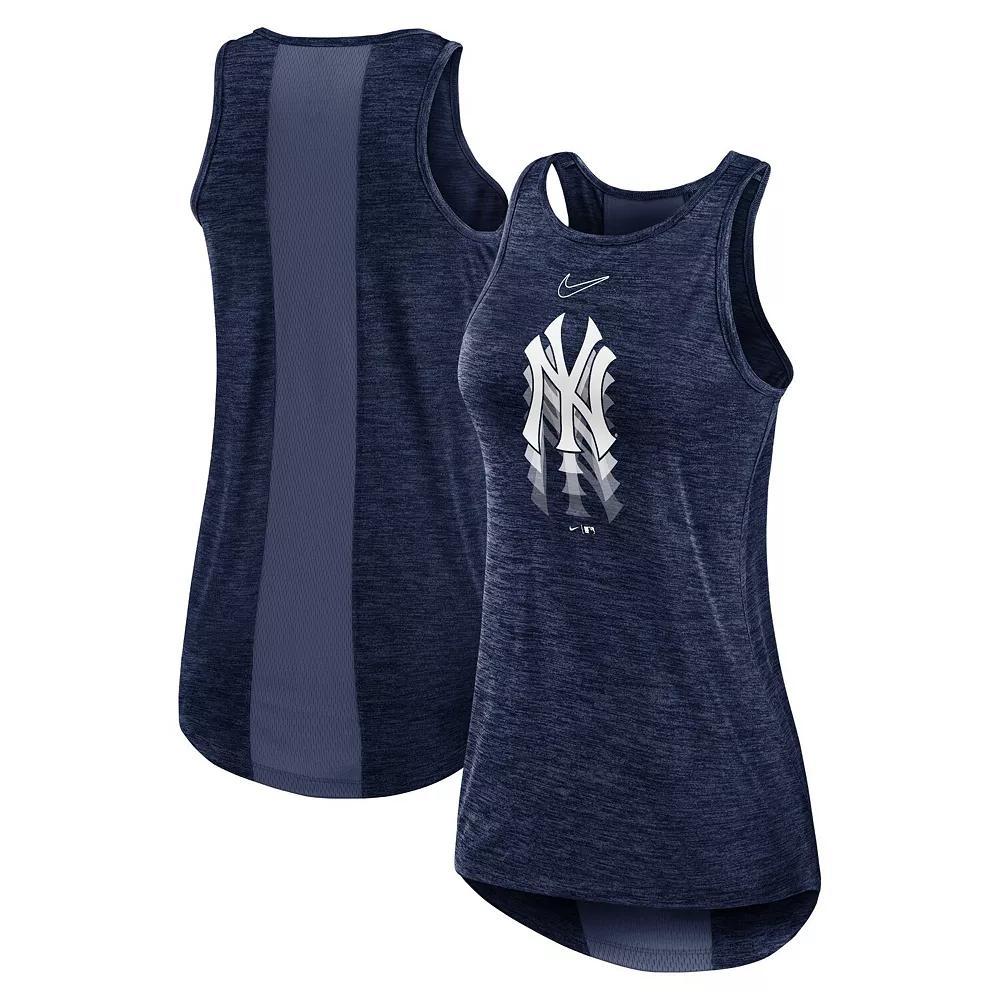 Women's Nike Navy New York Yankees Logo Fade High Neck Performance Tank Top,  Product Image