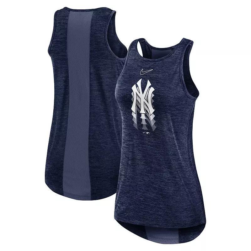 Women's Nike Navy New York Yankees Logo Fade High Neck Performance Tank Top, Size: Medium, Blue Product Image