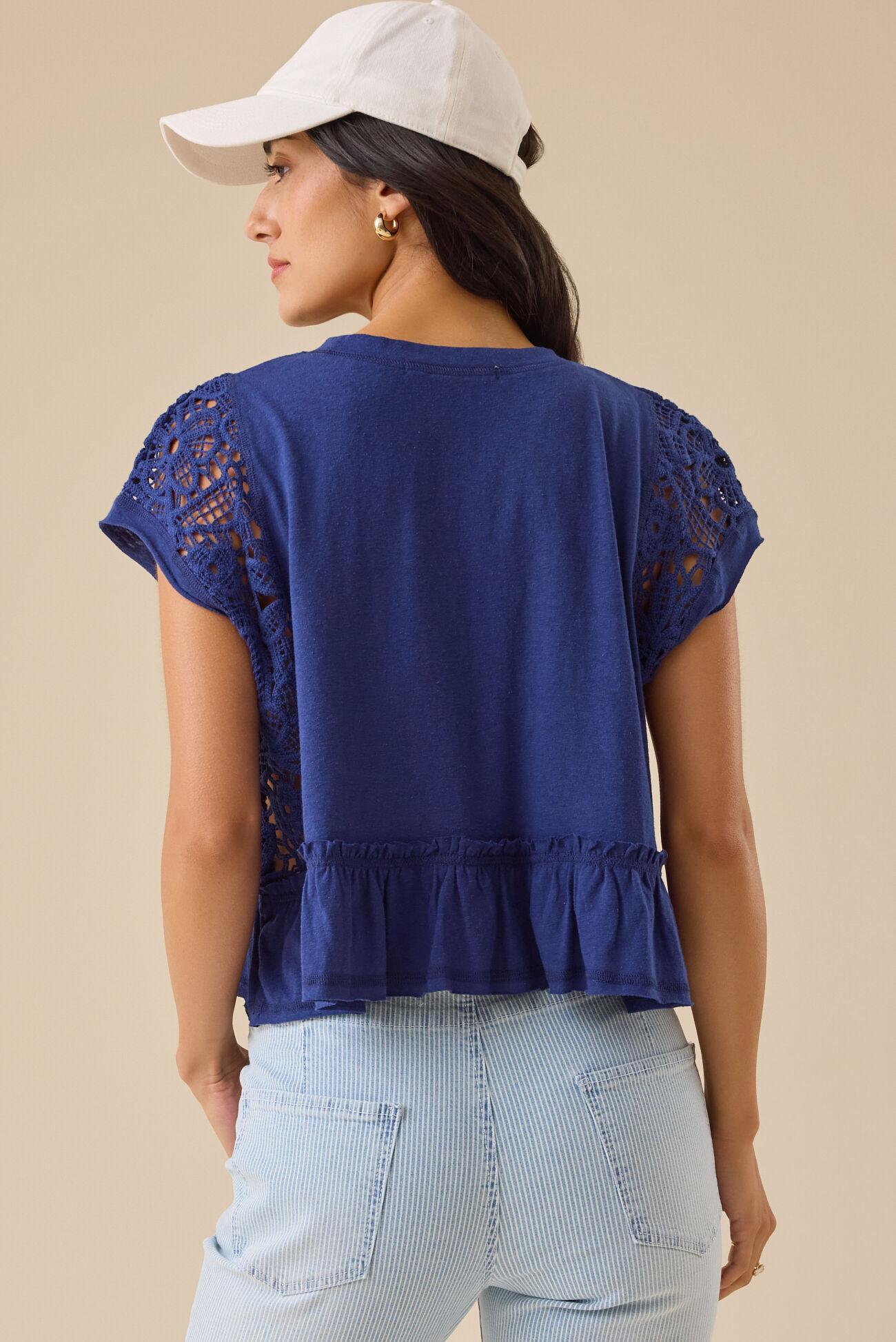 Micah Lace Peplum Top Product Image