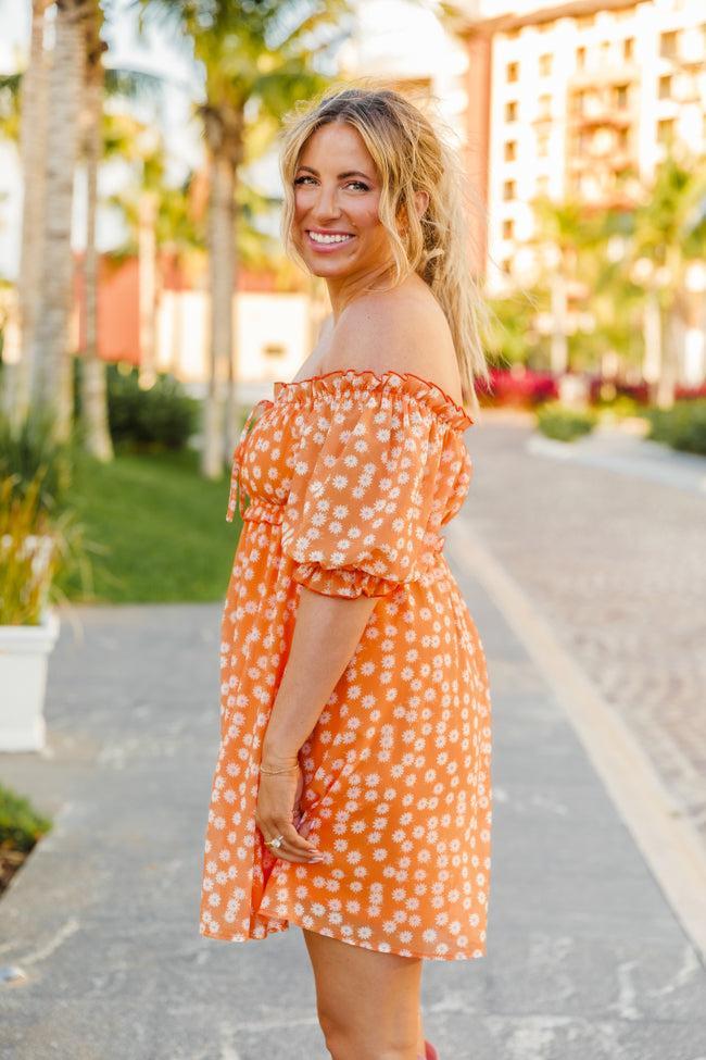 Golden Hour Gulf Orange Floral Dress FINAL SALE Product Image