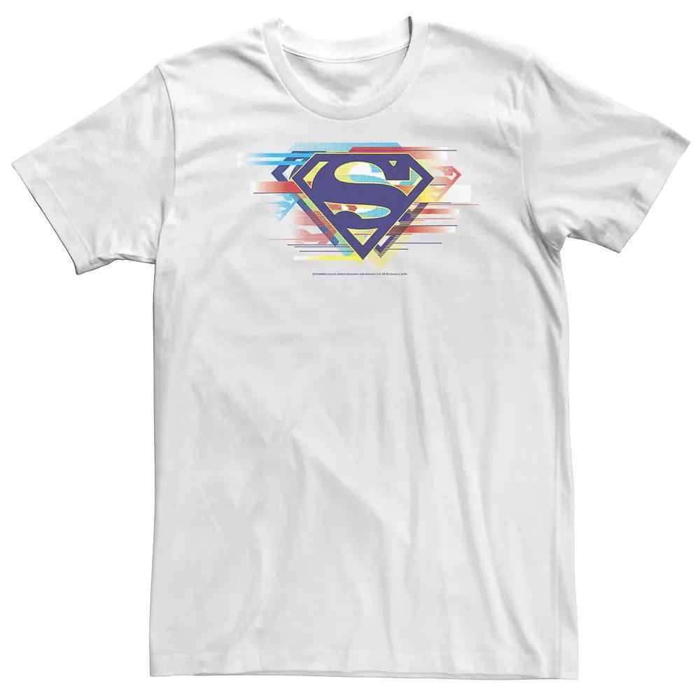 Big & Tall DC Comics Superman Tri-Colored Chest Logo Tee, Men's, Size: 4XL, White Product Image