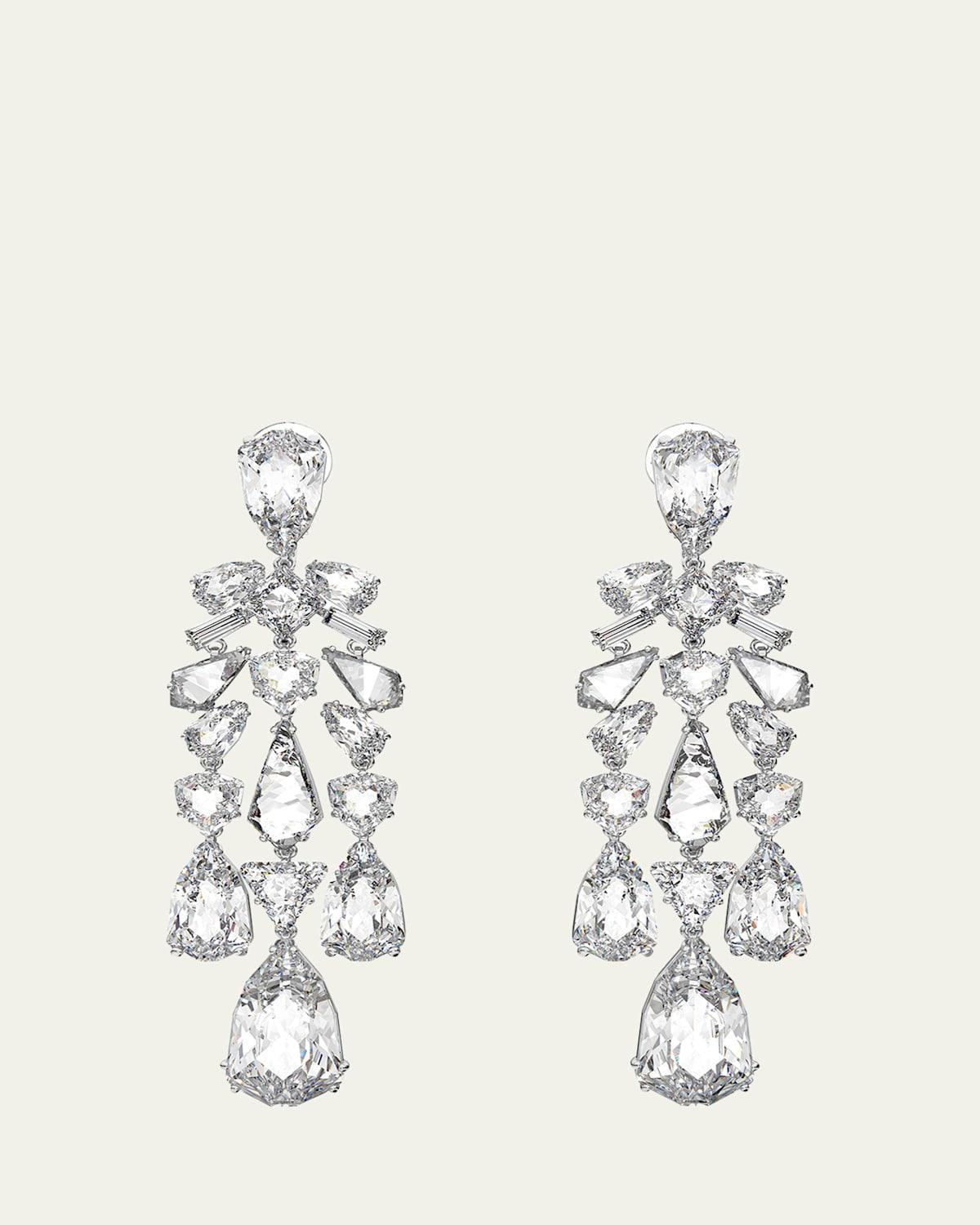 Womens Mesmera Rhodium-Plated & Crystal Clip-On Earrings Product Image