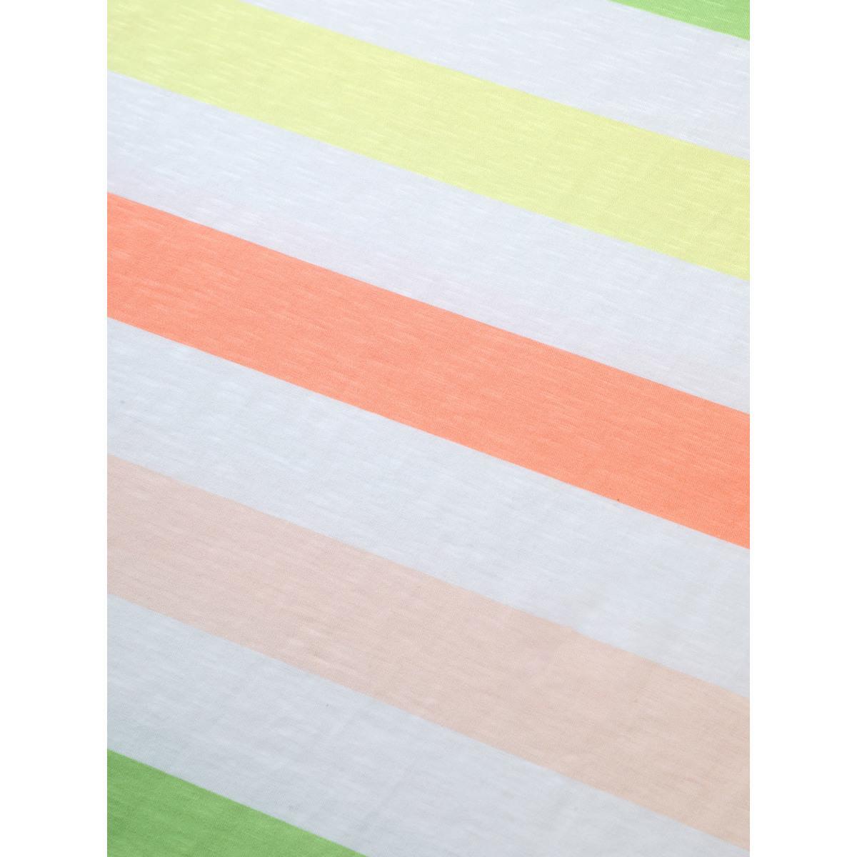 Plus Size Colored Striped Crew Neck Raglan Sleeve T-shirt Multicolor Women Casual Contrast Round Neck Everyday T-shirts BloomChic 12/L Product Image