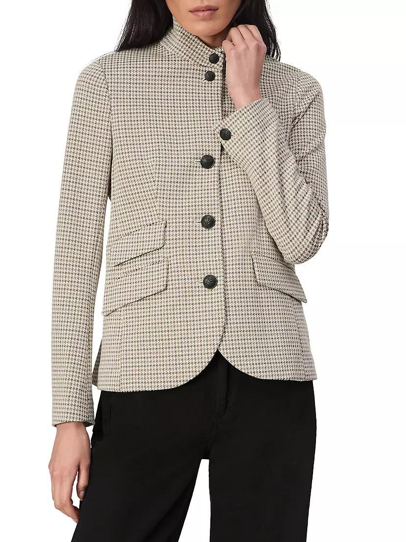 Slade Plaid Stand-Collar Blazer Product Image