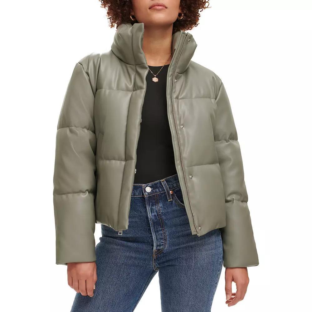 Women's Levi's® Faux-Leather Short Puffer Jacket,  Product Image