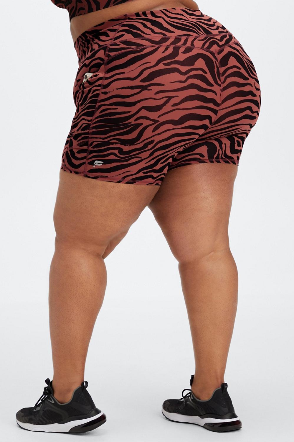 Fabletics Oasis High-Waisted 6 Short Womens Mahogany Zebra Stroke plus Size 2X Product Image