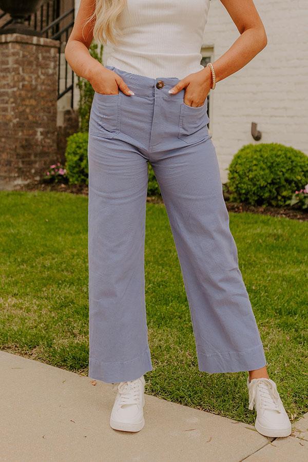 The Lainey High Waist Straight Leg Pants in Periwinkle Product Image