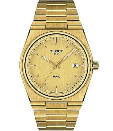 Tissot Mens Prx Quartz Analog Gold Stainless Steel Bracelet Watch Product Image