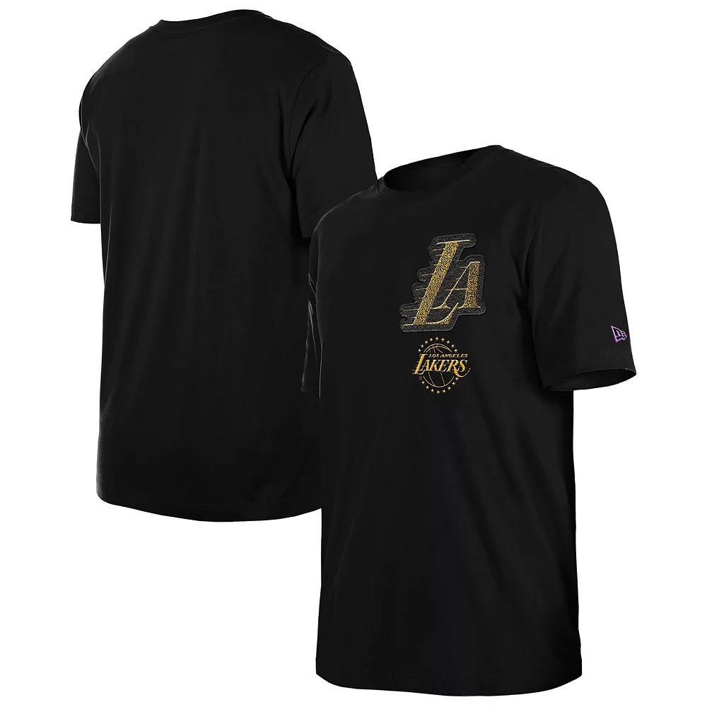 Men's New Era  Black Los Angeles Lakers 2024/25 City Edition Chenille Heavyweight T-Shirt, Size: 3XL Product Image