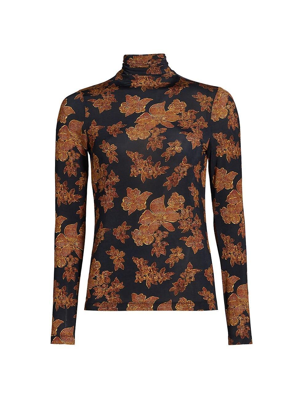 Womens Aurelia Floral Turtleneck Sweater Product Image