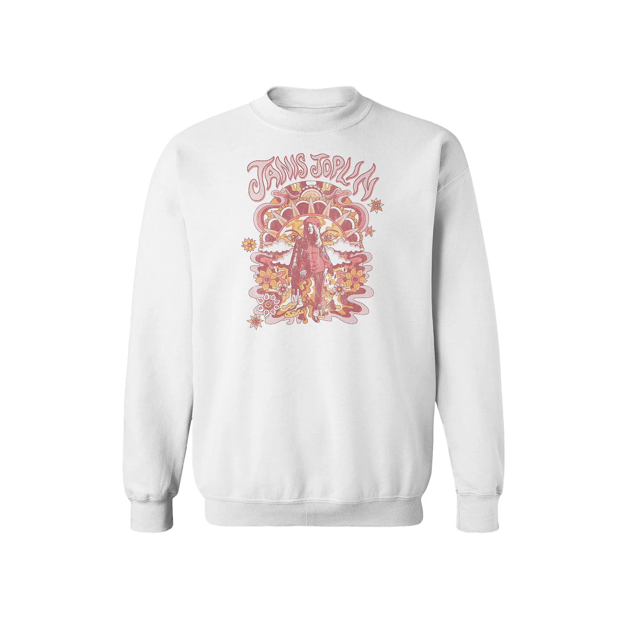 Men's Groovy Janis Joplin Long Sleeve, Size: Small, White Product Image